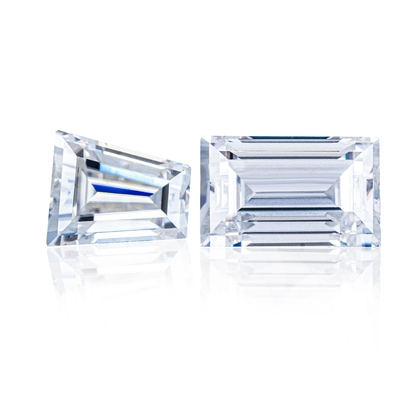 Anel de solitário de moissanite Moissanite Gem Tapered Baguette Cut Charles VVS Loose Moissanite Diamond gem