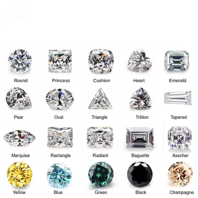 Pedra preciosa de forma oval 2-10ct Branco Redondo Cortado Moissanite solto para anéis de noivado