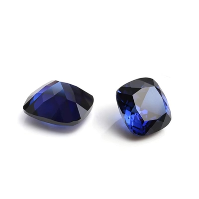 Moissanite exclusivo sintético Sapphire Stone Cushion Cut 34# Azul Corundum Loose Gemstone para fabricação de jóias