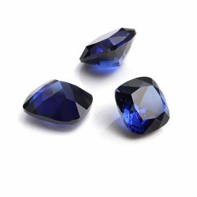 Moissanite exclusivo sintético Sapphire Stone Cushion Cut 34# Azul Corundum Loose Gemstone para fabricação de jóias