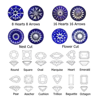 Certificado GRA cortado Moissanite Branco Diamante Princesa Oval Pear Asscher Radiante Esmeralda cortada moissanite soltas pedras VVS