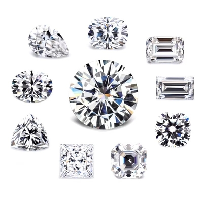 Certificado GRA cortado Moissanite Branco Diamante Princesa Oval Pear Asscher Radiante Esmeralda cortada moissanite soltas pedras VVS