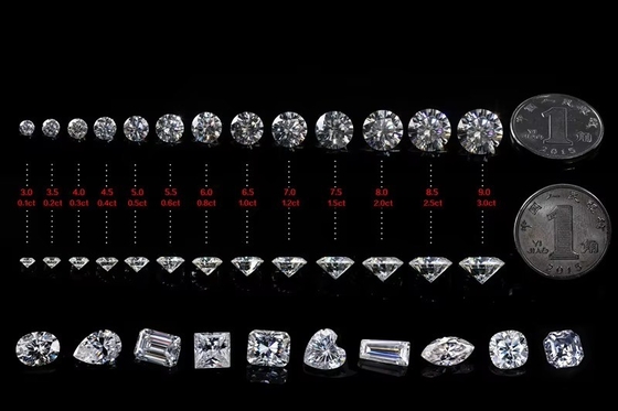 Certificado GRA cortado Moissanite Branco Diamante Princesa Oval Pear Asscher Radiante Esmeralda cortada moissanite soltas pedras VVS
