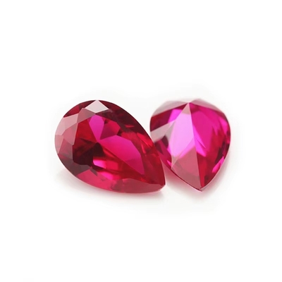 Estilo Vintage Rubí Moissanite sintético de corindo forma de pérola 2x3mm a 10x14mm Pedra de ouro solta para fabricação de jóias