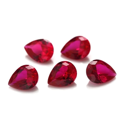 Estilo Vintage Rubí Moissanite sintético de corindo forma de pérola 2x3mm a 10x14mm Pedra de ouro solta para fabricação de jóias