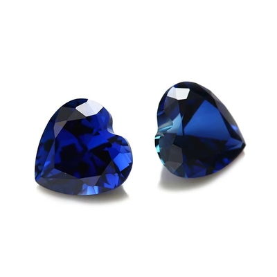 Pedras preciosas soltas Pedras preciosas de corte de coração 3x3mm a 10x10mm 33# 34# Blue Sapphire Pedras sintéticas