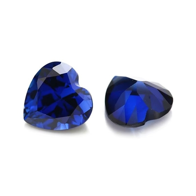 Pedras preciosas soltas Pedras preciosas de corte de coração 3x3mm a 10x10mm 33# 34# Blue Sapphire Pedras sintéticas