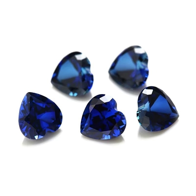 Pedras preciosas soltas Pedras preciosas de corte de coração 3x3mm a 10x10mm 33# 34# Blue Sapphire Pedras sintéticas