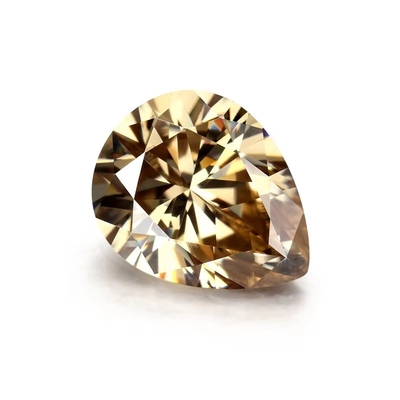 Corindo sintético Moissanite Diamante amarelo claro Champanhe Pera solta Moissanite Pedras para anel