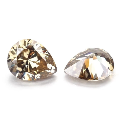 Corindo sintético Moissanite Diamante amarelo claro Champanhe Pera solta Moissanite Pedras para anel