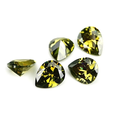 Anéis de noivado de moissanite vintage Pedras preciosas soltas várias cores Forma de pera 6x4mm Circônio cúbico sintético