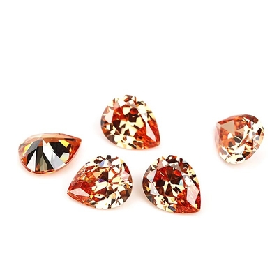 Anéis de noivado de moissanite vintage Pedras preciosas soltas várias cores Forma de pera 6x4mm Circônio cúbico sintético