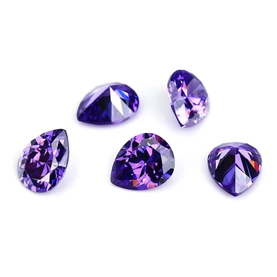 Anéis de noivado de moissanite vintage Pedras preciosas soltas várias cores Forma de pera 6x4mm Circônio cúbico sintético
