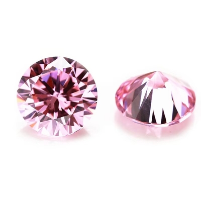 3A Qualidade Rosa Cor Varejo Pedras preciosas soltas Forma redonda 2mm 3mm Circônio cúbico sintético Moissanite personalizado para pingente