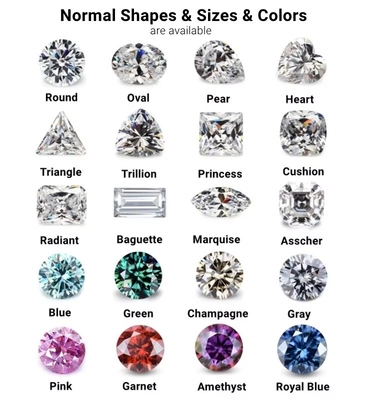 D Incolor Moissanite sintético Triângulo Corte VVS1 Solto Moissanite Diamante 5 quilates Anel