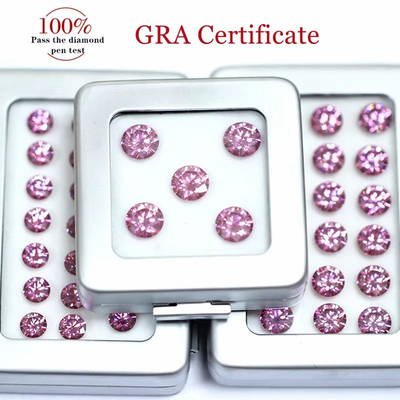 Fábrica Grosso Rosa Moissanite Diamante Redondo Brilhante Corte 3.0mm-12.0mm VVS1 moissanite soltas pedras 4 quilates anel