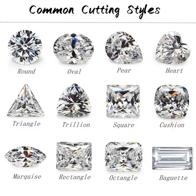 Moissanite de corte redondo 0,8 mm- 3 mm D branco moissanite VVS1 por quilate para jóias Hip Hop