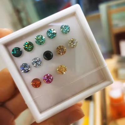 Certificado GRA 1ct Round Cut 6.5mm VVS1 Moissanite solto Diamante em Branco Rosa Amarelo Champanhe Azul Verde para jóias