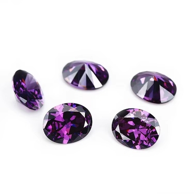 8x6mm Pedra preciosa solta Corte de máquina europeia Ametista Cor Forma oval Circônio cúbico sintético Preto