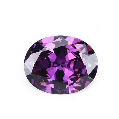8x6mm Pedra preciosa solta Corte de máquina europeia Ametista Cor Forma oval Circônio cúbico sintético Preto