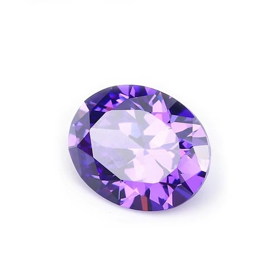 8x6mm Pedra preciosa solta Corte de máquina europeia Ametista Cor Forma oval Circônio cúbico sintético Preto