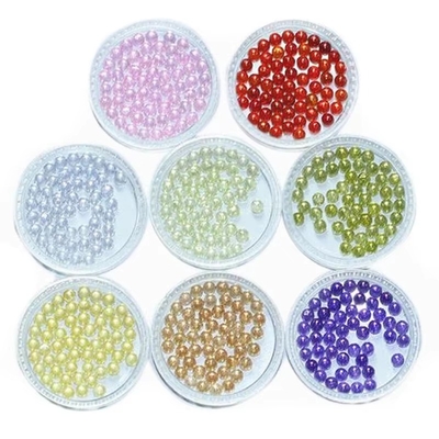 Granate de bola redonda Peridoto Cores cor-de-rosa CZ contas sintéticas de zircônio cúbico pedra preciosa solta Para brincos de diamante