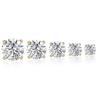 Brinquedos de Moda Coreana Brinquedos 925 Sterling Silver Clássico Brinquedos de Diamante Single 2-10mm Zirconia Stud Brinquedos Para Mulheres