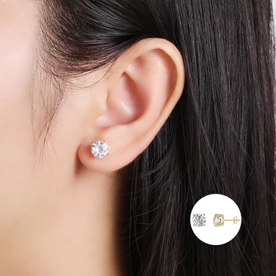 Brinquedos de Moda Coreana Brinquedos 925 Sterling Silver Clássico Brinquedos de Diamante Single 2-10mm Zirconia Stud Brinquedos Para Mulheres