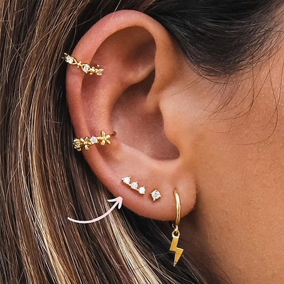 925 Sterling Silver Wholesale Jewelry Minimalista Pequeno 925 Sterling Silver Zircon Stud Brincos Revestidos de Ouro Brincos Para Mulheres