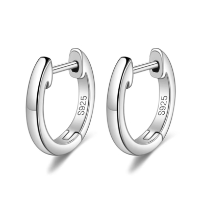Ornamento Revestido de Ouro 925 Sterling Prata Manchote Ornamento Vermelho Anel Huggie Pequeno Stud Brincos Mulheres Joias