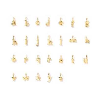 18k de ouro revestido 925 Sterling Silver Metal 26 letras iniciais do alfabeto Charm Collares