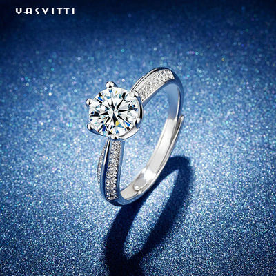 ODM de 0.07oz 0.57in Sterling Silver Faith Ring em volta do anel cortado do zirconita