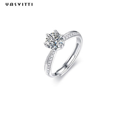 ODM de 0.07oz 0.57in Sterling Silver Faith Ring em volta do anel cortado do zirconita