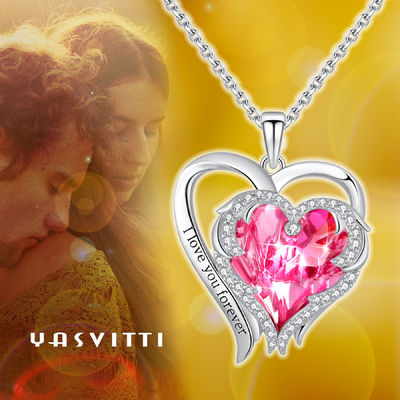 GV Crystal Heart Pendant na moda da colar do pendente do coração do amor 0.22oz de 0.9x1.18in
