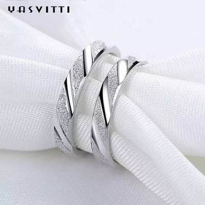 2.11g GV do anel de Sterling Silver Rings Silver Engraved do sólido do festival 19mm