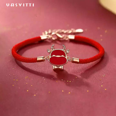 19.5cm ODM vermelho do bracelete da corda de Sterling Silver Jewelry Bracelets Heart CZ de 2,9 gramas