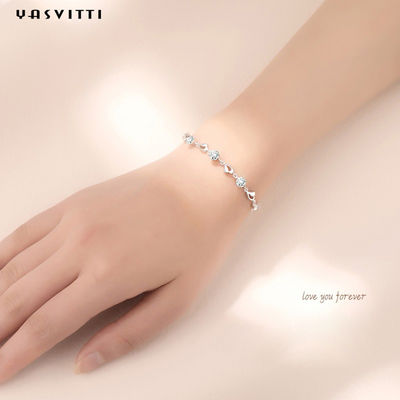 ODM de prata do bracelete do coração de 7.9in 4.6g Sterling Silver Jewelry Bracelets Sterling