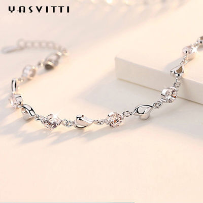 ODM de prata do bracelete do coração de 7.9in 4.6g Sterling Silver Jewelry Bracelets Sterling