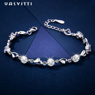 ODM de prata do bracelete do coração de 7.9in 4.6g Sterling Silver Jewelry Bracelets Sterling