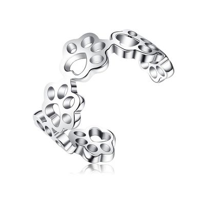 Homens da pata S925 Sterling Silver Opening Ring Fashion do animal de estimação e anéis das mulheres