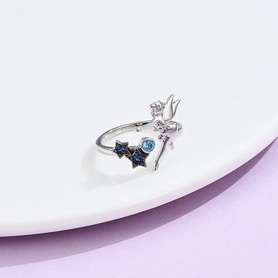 GV de prata aberto livre do anel de 0.08oz 21.1mm Sterling Silver Angel Ring Nicke