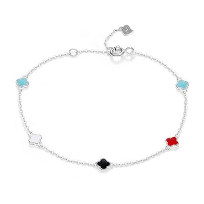 GV do bracelete do zirconita da cauda da sereia do bracelete da folha 1.1g quatro de 18cm