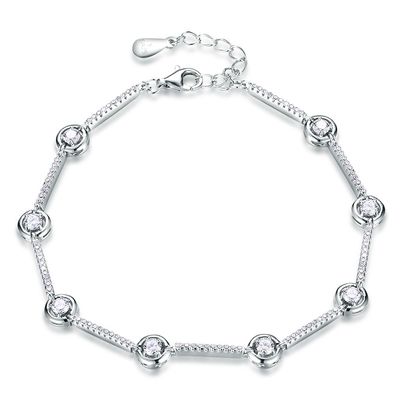 bracelete ajustável da pulseira de 8.07in 5.4g Sterling Silver Jewelry Bracelets S925 5A