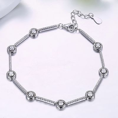 bracelete ajustável da pulseira de 8.07in 5.4g Sterling Silver Jewelry Bracelets S925 5A