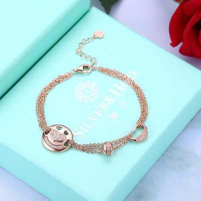 Braceletes de Rose Gold Sterling Silver Jewelry