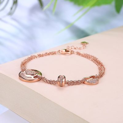 Braceletes de Rose Gold Sterling Silver Jewelry