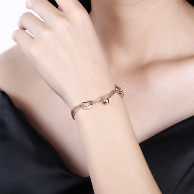 Braceletes de Rose Gold Sterling Silver Jewelry