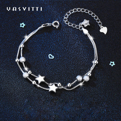 ODM do bracelete do slider da bola de 20.5cm 3gram Sterling Silver Jewelry Bracelets Silver