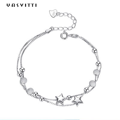 folha Rose Gold Bracelet de 0.99m 0.14oz Sterling Silver Jewelry Bracelets CZ quatro