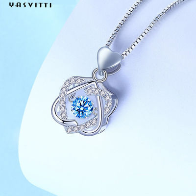 colar aguçado da estrela do coração seis de 1.2x2cm 2.2g Sterling Silver Jewelry Necklaces S925
